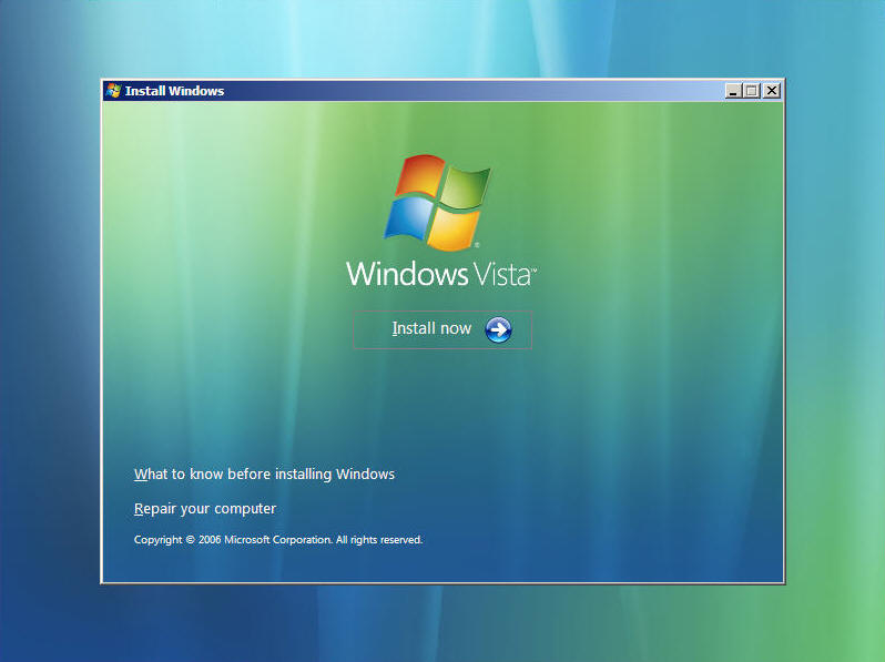 Install Windows Vista Screen 2