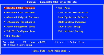 BIOS Main Screen