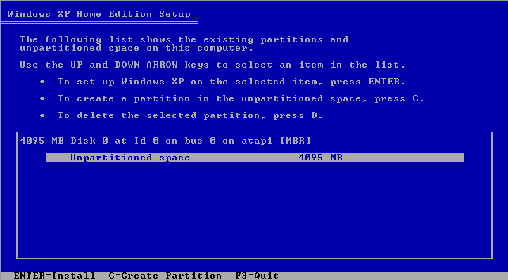 Install Windows XP Screen 6